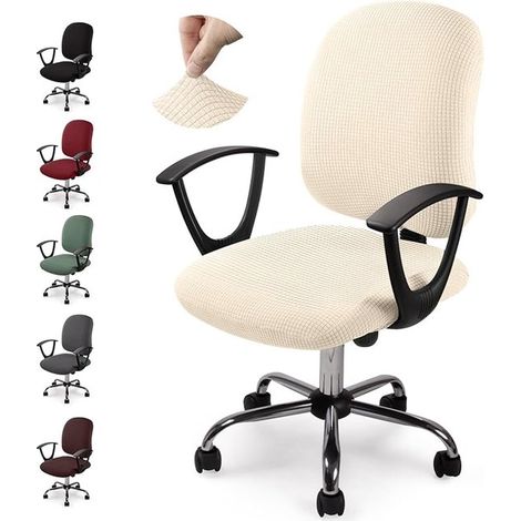 Bürostuhlbezug (zweiteilig) Computerstuhlbezug Elastischer Jacquardbezug Drehstuhlbezug Waschbarer Bürostuhlbezug Drehbarer Computerstuhlbezug (S (1/5)