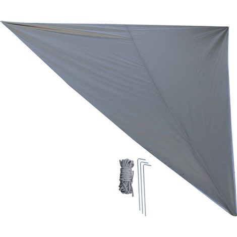 Grande Tente de Camping Anti-UV Portable et Résistante au Vent Triangle Bâche de Sol Extérieur (Vert Clair Revêtement Argenté 4x4x4m) (1/5)