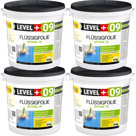 LEVEL+ Flüssigfolie Abdichtung Dichtfolie Flexibel L+09 - 100KG