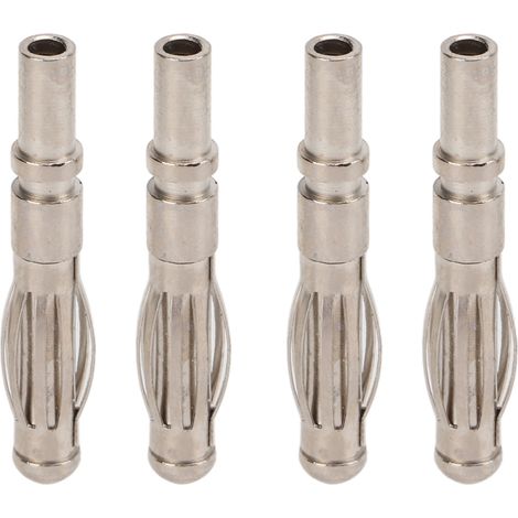 Lot de 20 fiches bananes mâles 4mm, connecteur cuivre nickelé pour instruments électroniques, prise banane 21.120 (1/5)