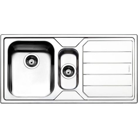 Apell LN1002IRBC Linear Lavello da Incasso 1 Vasca e Mezza con Gocciolatoio a Destra in Acciaio Inox Spazzolato 100x50 cm colore Acciaio Inossidabile