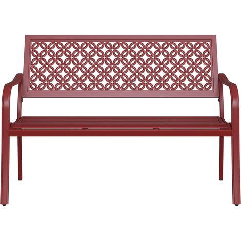 Grand patio Banc Exterieur 2-3 Personnes, Chaise Longue de Jardin pour l'intérieur, l'extérieur, la Terrasse, Le Parc, Résistant à la Rouille, Motif Estampé (Jaune Foncé) (1/5)