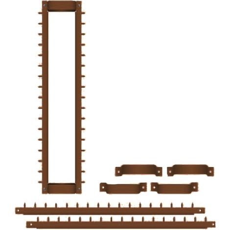 Sistema Antiladro con Punte in Acciaio per Pluviali Quadrati Tubi Esterni 100x100 mm Marrone (1/2)