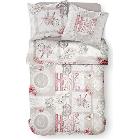 Parure : Housse de Couette 220x240 + 2 Taies d’Oreiller 100% Coton (1/3)