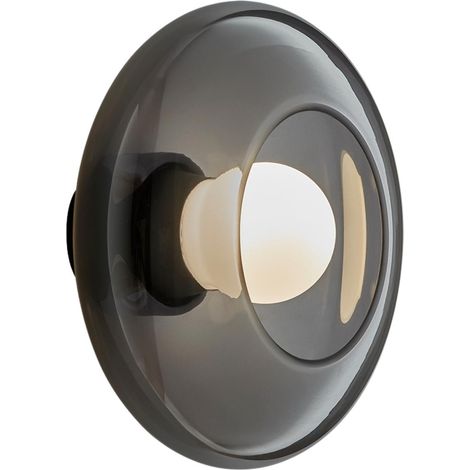 Leds C4 Trip Glass - Aplique de Pared Interior E14 Aluminio Negro y Cristal (1/2)