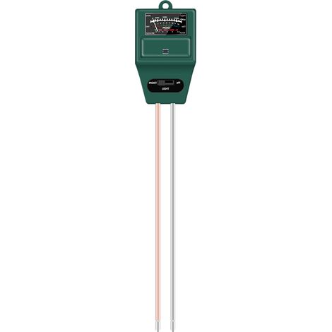 CSPARKV （29 × 5 × 3,8 cm）(Grün) Boden-pH-Meter, 3-in-1-Feuchtigkeits-/Licht-/Boden-pH-Tester, Gartenwerkzeug-Kits für die Pflanzenpflege, ideal für Garten, Rasen, Bauernhof, Innen- und Außenbereich