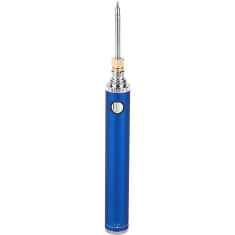 Fer à souder mini USB 5V portable rechargeable, stylo à souder anti-oxydation bleu, kit complet avec pointe de rechange, idéal pour bricolage et réparations électroniques. (1/5)