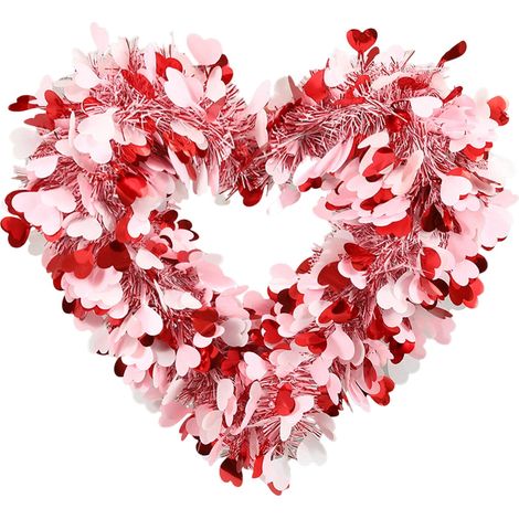 Guirlande En Forme De Cœur - Guirlande Métallique Torsadée Avec Paillettes - Décoration Pour Arbre De Noël Et Couronne - 1 Pièce (1/5)