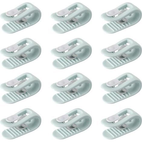 Lot de 12 clips de couette antidérapants – Fixation sans aiguille – Pour couettes d'hiver et d'été – Matériau PP élastique (1/5)