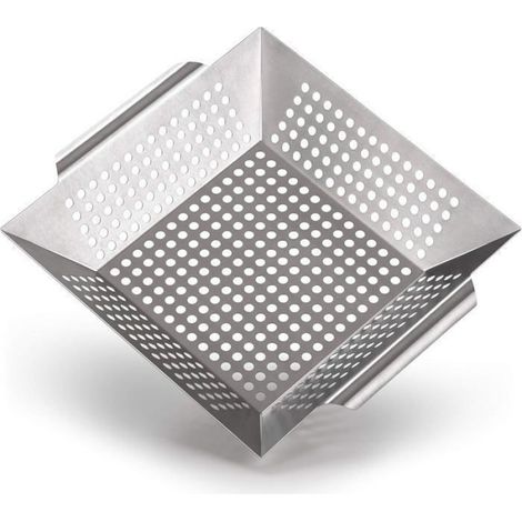 1 Bol à Barbecue Acier Inoxydable, Trous Aération, Anti-adhésif, 29,5x29,5x6 cm, Gaz Charbon Électrique (1/4)