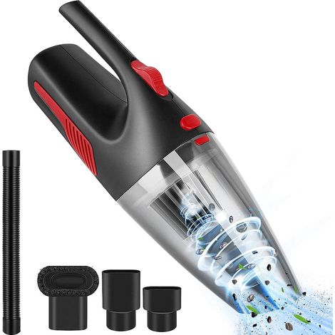 Aspirateur à main sans fil avec poignée, câble de chargement USB, adaptateur secteur, filtre en acier lavable à l'eau, puissant aspirateur sans fil avec lumière LED