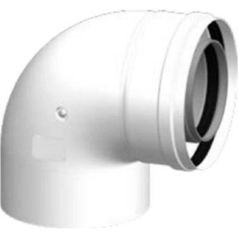 Coude coaxial 60-100 MF – Raccord PE en aluminium – Diamètre extérieur 100mm – Compatible chaudières à condensation – Cabel (1/2)