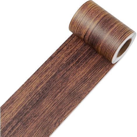 Frise de Papier Peint en Grain de Bois 7.6x600cm Amovible et Imperméable Papier Adhésif Autocollant Murals Adhesif Murale Plinthe Adhesive PVC Réparation Grain de Bois pour Portes Murs (1/5)