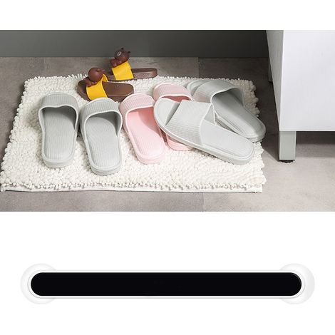 Support mural pour chaussons à ventouse, rangement élégant sans perçage, noir long
