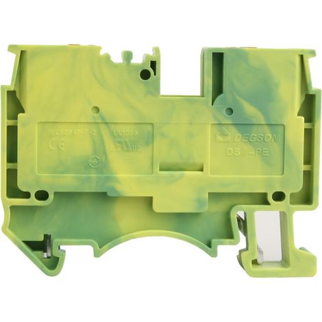 Connettore per guida DIN in PE giallo-verde, con morsetto, 10 mm², 1P. (1/3)