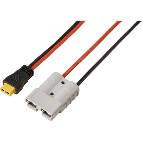Connexion de la batterie 50 A au câble XT60 0,5 M. TC-13619308 noir, rouge TRU COMPONENTS Contenu: 1 pc(s) (1/3)