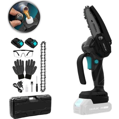 Cecotec Tronçonneuse à main 4 à batterie 21V MontanaForce 4000 Hand. 400W Vitesse 25000tr/min Lubrification par bouton Inclut (1/5)
