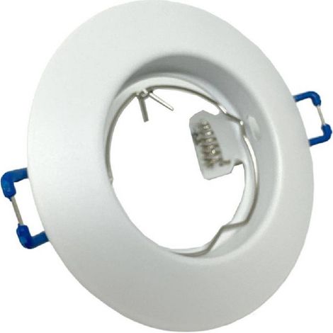 TRADE SHOP - Portafaretto Ad Incasso Fisso Supporto Tondo Per Faretti Lampada In Alluminio P32 - Bianco (1/4)