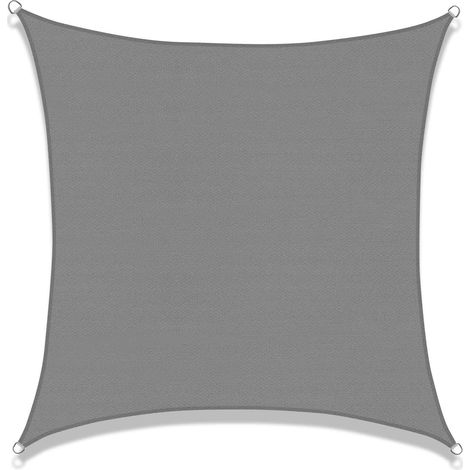 MINKUROW Tenda a vela quadrata 3x3m Telo ombreggiante traspirante Protezione UV per patio, giardino, terrazza, esterno, balcone, grigio antracite (1/5)