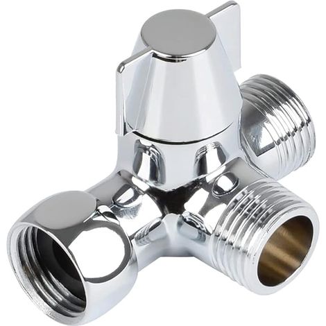 Robinet trois voies en laiton massif, commutateur, robinet de dérivation de douche, adaptateur G1 / 2 "en T pour arrosage et bras de douche à main