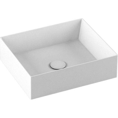 Lavabo Elegance sospeso/appoggio 45x38 senza foro in ceramica