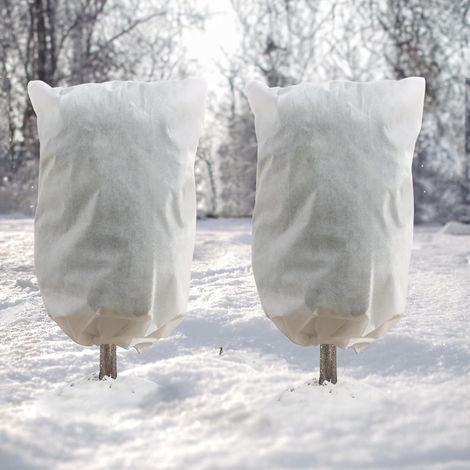 2 pezzi 100x120 cm Rete di protezione invernale per piante, Protezione invernale per piante con coulisse e cerniera, Tessuto di protezione invernale riutilizzabile per piante da gelo, gelo, insetti
