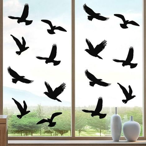 Autocollants de fenêtre anti-collision en forme d'oiseau - Lot de 20 Protège contre les impacts d'oiseaux et sécurise les personnes sur vitres (1/5)