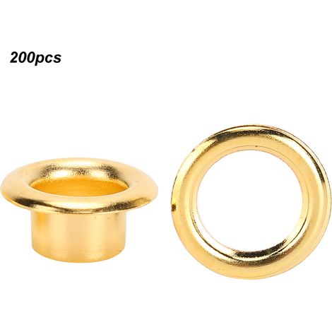 200 œillets de 6 mm pour chaussures, rivets à trou creux, accessoires en laiton doré et cuir faits main. (1/5)