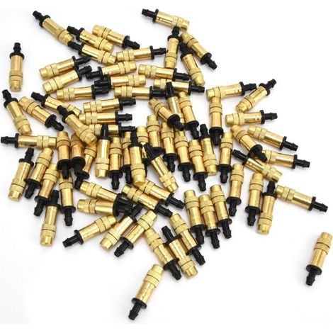 Atomiseur de Cuivre à Crochet Unique pour Irrigation Goutte à Goutte, 100 Pièces, Compatible Tuyau 4/7 mm (1/5)