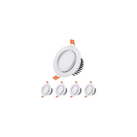 Spot LED Encastrable, [Lot de 4] 7W Spot LED Encastrable Salle de Bain, 6000k Blanc Froid Spot Encastrable LED Extra Plat 40° Orientable Spot de Plafond Angle 120° pour Salon, Cuisine, Couloir,diamètr (1/4)