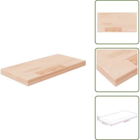 Regalboden 40x20x2,5 cm Unbehandeltes Massivholz Eiche - Wandregal - Eichendielen - Holzkasten - Dekorationselement - Möbelzubehör (1/5)