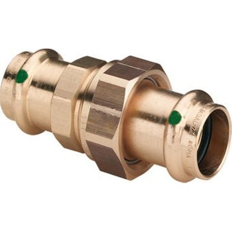 Viega Raccord à vis Sanpress 126124 22 mm, bronze à canon ou bronze au silicium, joint plat, SC-Contur (1/4)