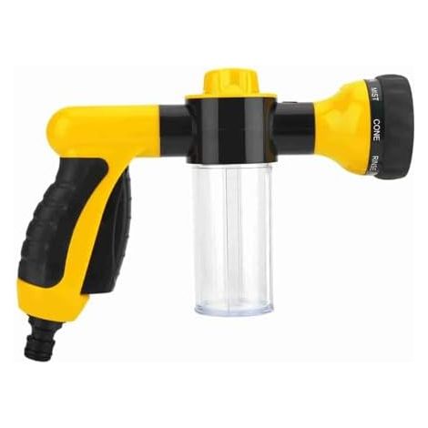 Lave-Auto Multifonctionnel à Haute Pression 6M Pistolet à Eau à Mousse pour Lavage de Machine ou Voiture/Jardin Pistolet de Pulvérisateur nettoyant Voiture & Jardin Nettoyage (jaune) (1/4)