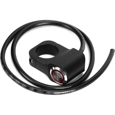 12V 25mm/0,98 Zoll wasserdichter LED-Scheinwerfer-Lenkerschalter aus Edelstahl für Motorrad/ATV, Schwarz (1/5)