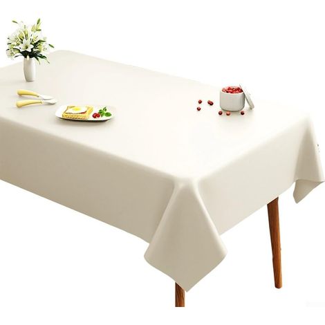 Nappe en toile cirée rectangulaire（140 x 220 cm）, imperméable, en PVC, facile à nettoyer, pour cuisine, salle à manger, café (1/5)