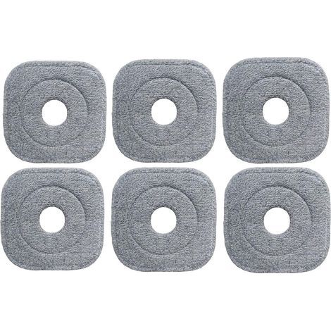Set of 6 square microfiber mop heads compatible with the True & Tidy SPIN 800 TrueClean M16 rotary mop (M16 006) (1/5)