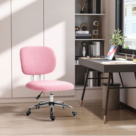 Bürostuhl 48x53x80-90 cm rosa aus Polyester höhenverstellbar ohne Armlehnen (1/5)