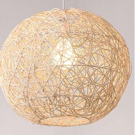 Rattan-Hängeleuchte mit Glühbirne, handgefertigt, Wohndekoration, Schlafzimmer (1/5)