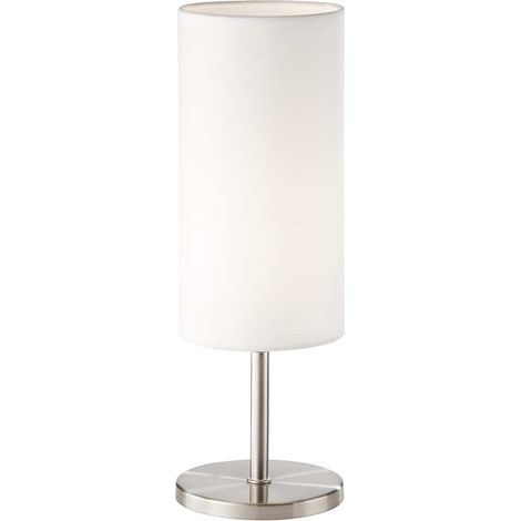Lampe de table, lampe d'appoint, lampe de chevet, lampe de bureau, métal, blanc, H 30 cm (1/3)