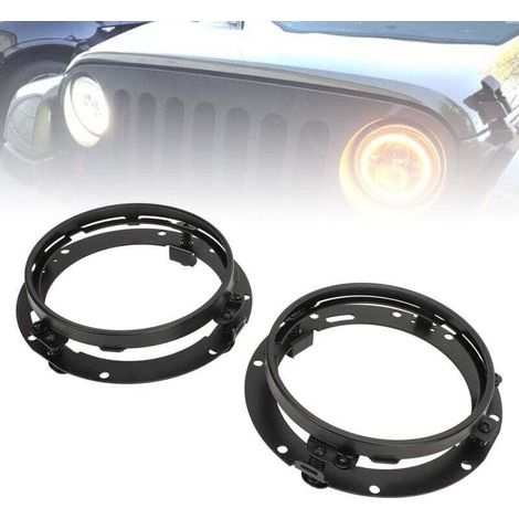 Lot de 2 anneaux de phare ronds de 7 pouces, support de montage de phare, anneau de retenue pour Wrangler (1/4)