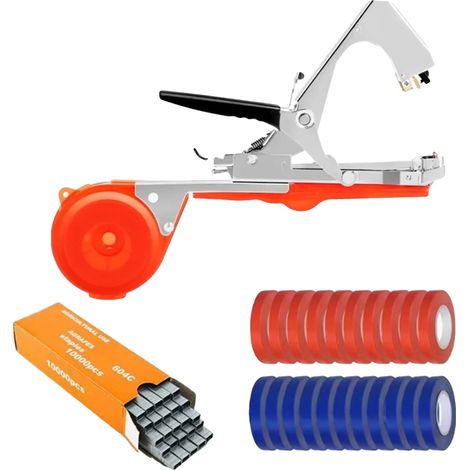Máquina para atar ramas de plantas, operación manual, diseño duradero, 1 unidad, color rojo. (1/2)