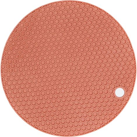 Dessous de plat en caoutchouc antiglisse diamètre 18cm épaisseur 0,5cm isolation thermique efficace set de table cuisine pour plats chauds tasses rose (1/5)