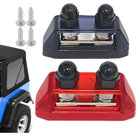 Barra colectora para automóviles, terminales M10, bloque de bornes de batería, diseño versátil, terminales M10 para distribución de energía en automóviles, barcos y aplicaciones marinas, rojo y negro. (1/5)