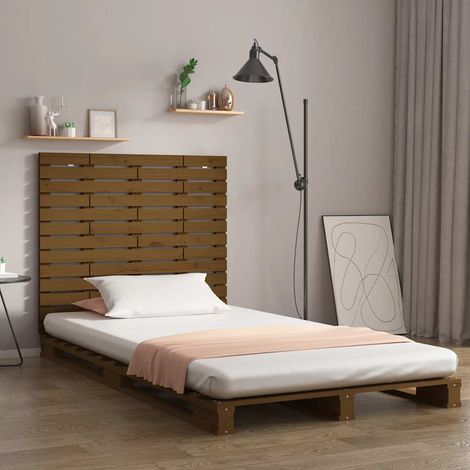 vidaXL Cabecero cama pared madera maciza pino marrón miel 96x3x91,5 cm (1/5)
