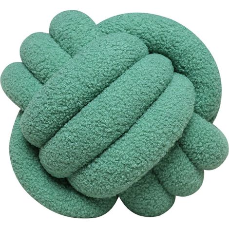 Coussin Boule Vert Sauge 28 cm de Diamètre, Coussin Décoratif au Design Nœud Doux, Déco Moderne et Élégante pour Canapé et Chambre (1/5)