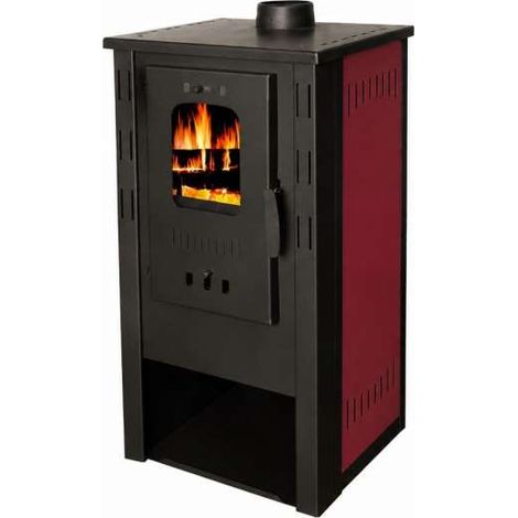 Divina Fire Stufa a legna Kristina 8,45 kW Bordeaux in acciaio