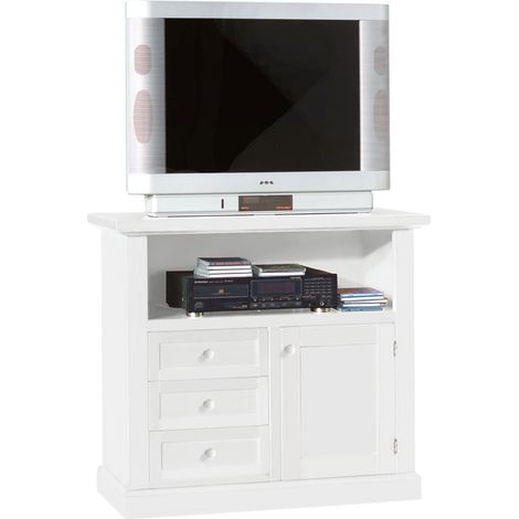 Porta TV Legno Alto Bianco