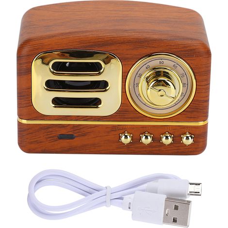 Enceinte Bluetooth Portable - Haut-Parleur Sans Fil pour Téléphone Mobile - Lecteur Carte SD et Radio FM - Couleur Pêche - 1 Pièce (1/5)