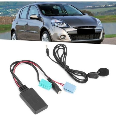 Hililand adaptateur AUX pour Renault Adaptateur AUX-IN stéréo de voiture de câble Audio Bluetooth 6Pin avec Microphone adapté (1/4)