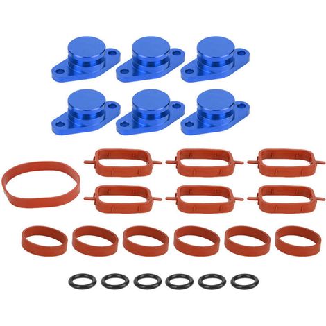 Bouchons d'obturation pour volets de turbulence moteur 6x22 mm avec joints en caoutchouc compatibles avec M57/M57D25 (bleu)-Crezuo